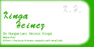 kinga heincz business card